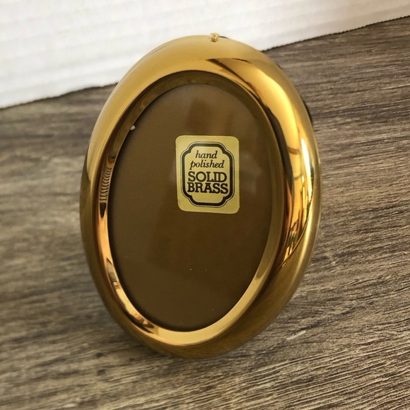 Vtg Solid Brass Miniature Oval Frame - Picture 4 of 11